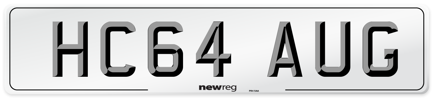 HC64 AUG Number Plate from New Reg